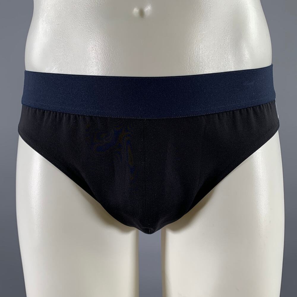 VILEBREQUIN Size L Black Navy Polyamide Elastane Swim Brief